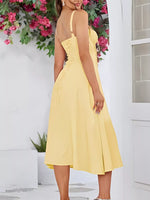 Robe Midi Trapèze Nœud Devant - Élégance Féminine Romantique | Silhouette-Chic
