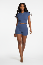 Ensemble Deux Pièces Crop Top et Short - Style Casual Chic | Silhouette-Chic