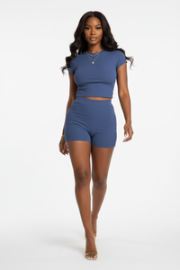 Ensemble Deux Pièces Crop Top et Short - Style Casual Chic | Silhouette-Chic