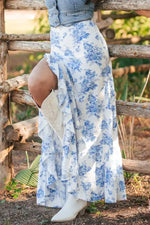 Jupe Imprimée Asymétrique à Volants Fendue - Style Bohème Chic | Silhouette-Chic