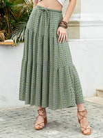 Jupe Maxi Bohème à Imprimé et Volants Étagés - Style Libre & Féminin | Silhouette-Chic