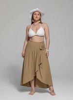 Jupe Grande Taille Asymétrique High-Low Ceinture à Nouer - Style Moderne Inclusif | Silhouette-Chic