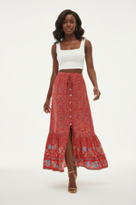 Jupe Longue Bohème Bordure - Esprit Nomade | Silhouette-Chic
