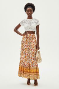 Jupe Longue Bohème Bordure - Esprit Nomade | Silhouette-Chic