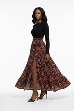 Jupe Longue Bohème Bordure - Esprit Nomade | Silhouette-Chic