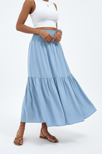 Jupe Longue Smockée à Volants - Confort Élégant | Silhouette-Chic
