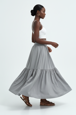 Jupe Longue Smockée à Volants - Confort Élégant | Silhouette-Chic
