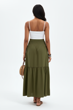 Jupe Longue Smockée à Volants - Confort Élégant | Silhouette-Chic