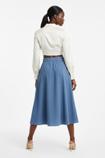 Jupe Midi Velours Boutons - Chic Rétro | Silhouette-Chic