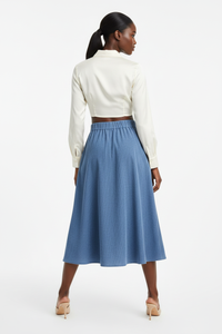 Jupe Midi Velours Boutons - Chic Rétro | Silhouette-Chic