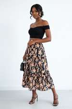 Jupe Midi Tropicale à Volants - Évasion Estivale | Silhouette-Chic