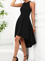 Robe Sans Manches Ourlet Asymétrique Élégante | Silhouette-Chic