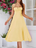 Robe Midi Trapèze Nœud Devant - Élégance Féminine Romantique | Silhouette-Chic