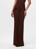 Robe Maxi Sans Manches Col Montant Nœud Devant - Élégance Estivale | Silhouette-Chic
