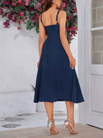Robe Midi Trapèze Nœud Devant - Élégance Féminine Romantique | Silhouette-Chic