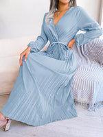Robe Plissée Azur - Élégance Intemporelle | Silhouette-Chic