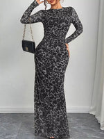 Robe Maxi Ajustée Imprimé Léopard Froncée - Audace Glamour Féline | Silhouette-Chic