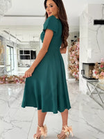 Robe Midi Cache-Cœur Manches Courtes - Élégance Estivale Féminine | Silhouette-Chic