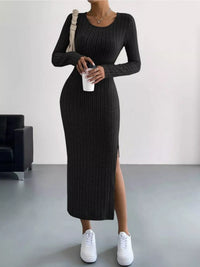 Robe Ajustée Côtelée Midi Sans Manches - Sculpte & Sublime | Silhouette-Chic