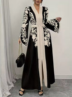 Robe Maxi Imprimée Ceinture à Nouer Taille - Élégance Bohème Estivale | Silhouette-Chic