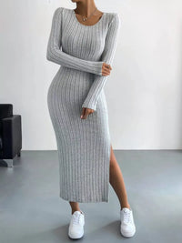 Robe Ajustée Côtelée Midi Sans Manches - Sculpte & Sublime | Silhouette-Chic