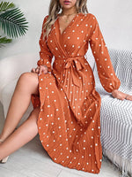 Robe Midi Pois Nœud Frontal Jupe Plissée - Style Vintage Chic | Silhouette-Chic
