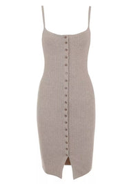 Robe Pull Moulante Côtelée Boutons Devant - Style Chic & Féminin | Silhouette-Chic