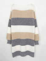 Robe Pull Manches Longues Color Block Multicolore - Style Moderne | Silhouette-Chic