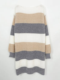 Robe Pull Manches Longues Color Block Multicolore - Style Moderne | Silhouette-Chic