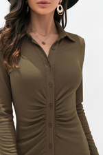 Robe Chemise Ajustée - Élégance Sculptée | Silhouette-Chic