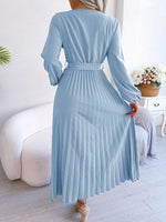 Robe Plissée Azur - Élégance Intemporelle | Silhouette-Chic