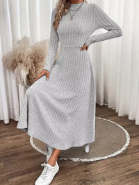 Robe Midi A-Line Tricot Côtelé Toutes Tailles