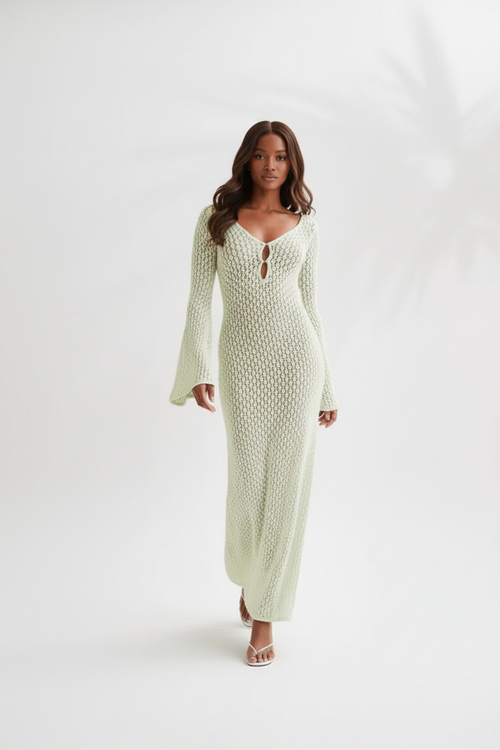 Robe Longue Crochet Ajouré - Bohème Chic | Silhouette-Chic