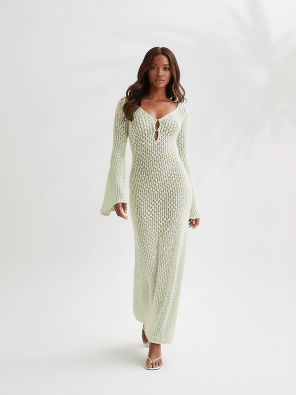 Robe Longue Crochet Ajouré - Bohème Chic | Silhouette-Chic