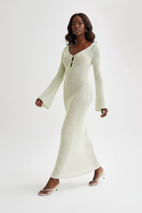 Robe Longue Crochet Ajouré - Bohème Chic | Silhouette-Chic