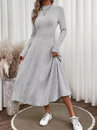 Robe Midi A-Line Tricot Côtelé Toutes Tailles