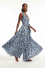 Combinaison & Robe Léopard – Col en V & Taille Froncée | Silhouette-Chic