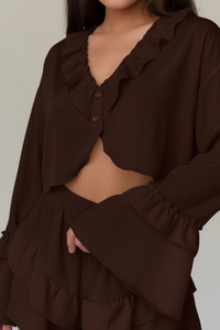 Ensemble Crop Top & Short à Volants — Légèreté & Féminité | Silhouette-Chic