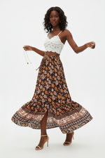 Jupe Longue Bohème Bordure - Esprit Nomade | Silhouette-Chic