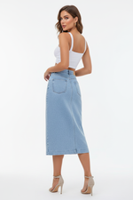 Jupe en Jean à Boutons Devant - Style Denim Classique Intemporel | Silhouette-Chic