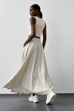 Jupe Maxi Cargo Froissée – Taille Basse, Volume & Fente | 3 Coloris