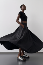 Jupe Maxi Cargo Froissée – Taille Basse, Volume & Fente | 3 Coloris
