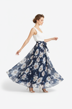 Jupe Maxi Imprimé Floral Ceinture à Nouer - Style Bohème Grande Taille S-3XL