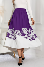 Jupe Midi Ligne A Imprimé Floral - Style Féminin Élégant S-2XL
