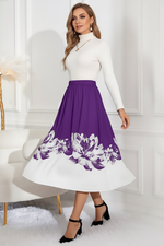 Jupe Midi Ligne A Imprimé Floral - Style Féminin Élégant S-2XL