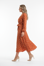 Robe Midi Pois Nœud Frontal Jupe Plissée - Style Vintage Chic | Silhouette-Chic