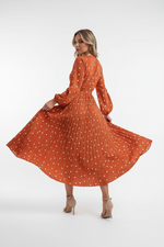 Robe Midi Pois Nœud Frontal Jupe Plissée - Style Vintage Chic | Silhouette-Chic