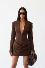 Robe Blazer Mini Manches Longues Grande Taille - Style Professionnel | Silhouette-Chic