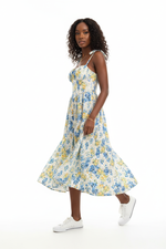 Robe Midi à Bretelles Nouées et Imprimés — Été Sans Limites