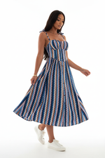 Robe Midi à Bretelles Nouées et Imprimés — Été Sans Limites